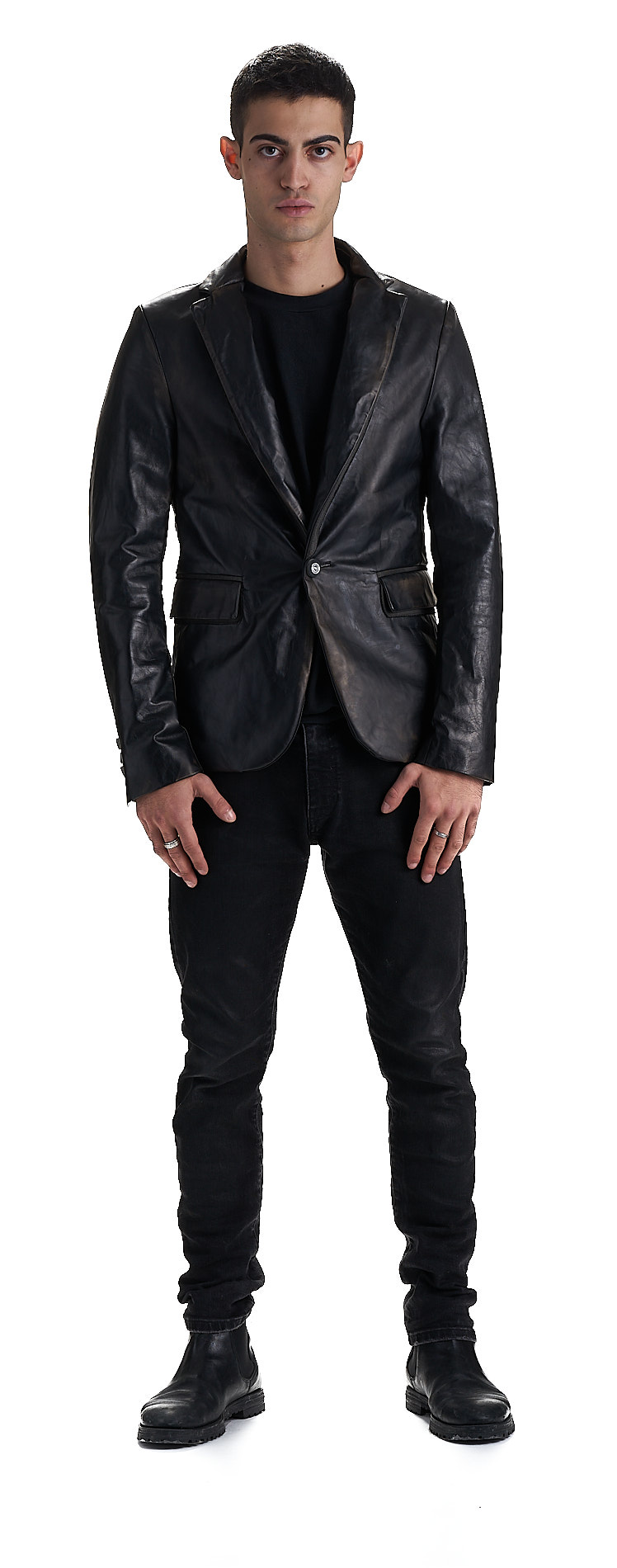 DANIELE BASTA LEATHER AND SILVER JACKET 